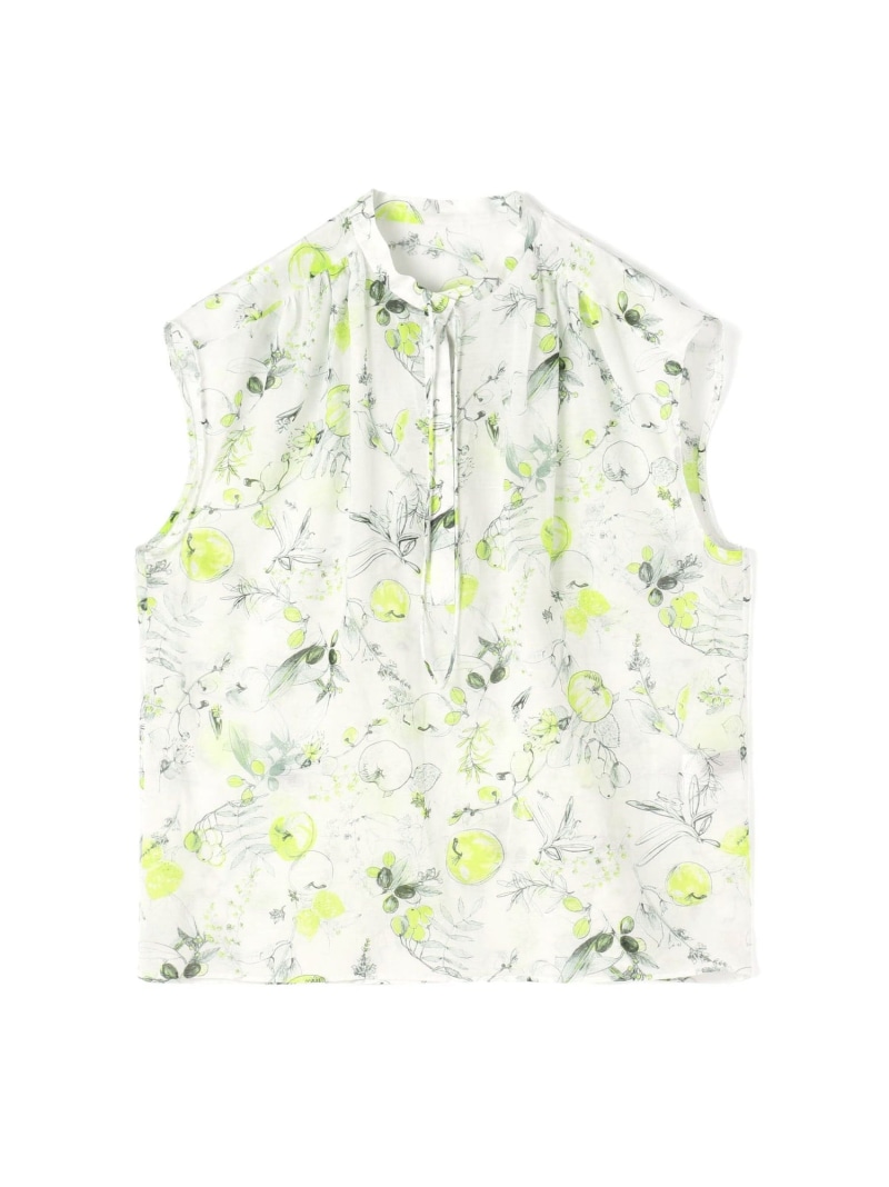 楽天市場】ミューラルリーフプリント ツイストドレープブラウス