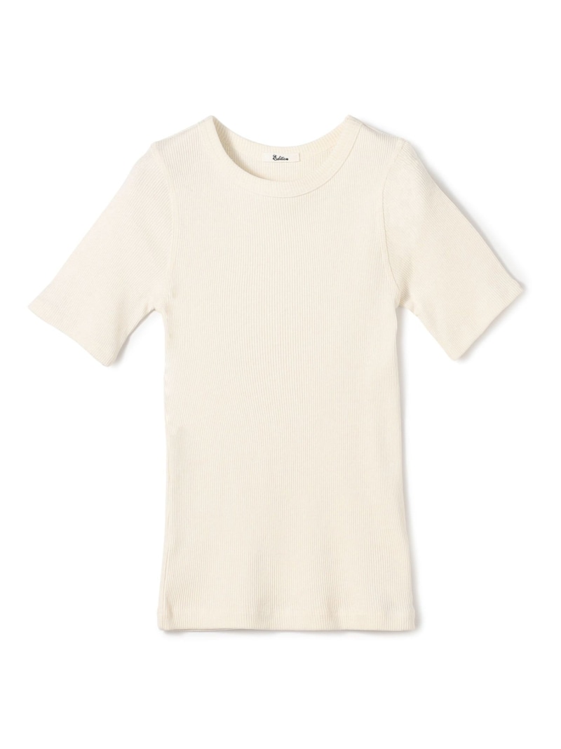 シルクネップ ハーフスリーブトップス EDITION トゥモローランド トップス カットソー・Tシャツ ネイビー ホワイト【送料無料】[ Fashion]
