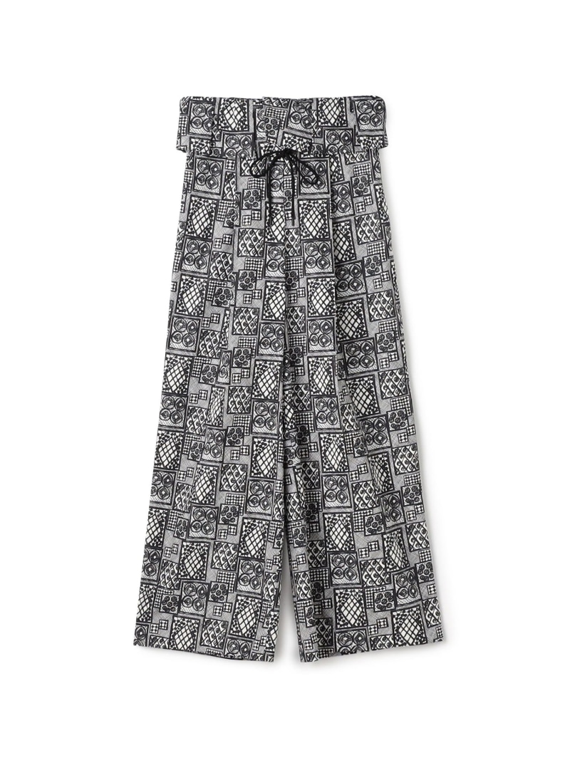 【SALE／40%OFF】パッチワークレースプリント フリルストレートパンツ DES PRES トゥモローランド パンツ その他のパンツ ブラック【RBA_E】【送料無料】[ Fashion]