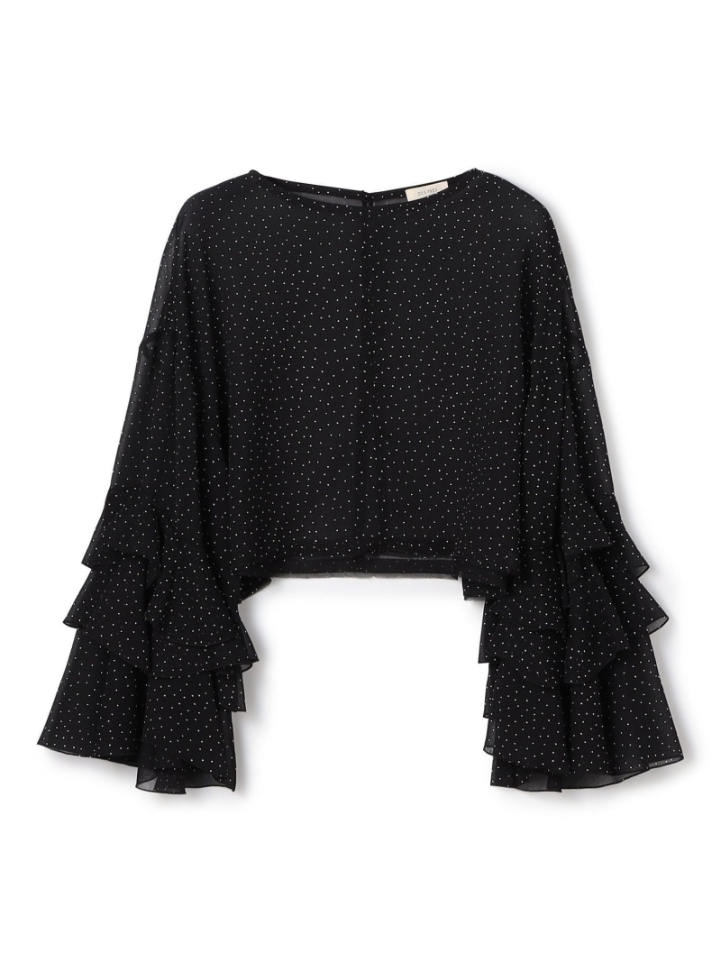 【SALE／50%OFF】メタルドットプリント フリルスリーブブラウス DES PRES トゥモローランド トップス シャツ・ブラウス ブラック【RBA_E】【送料無料】[ Fashion] 24,255円