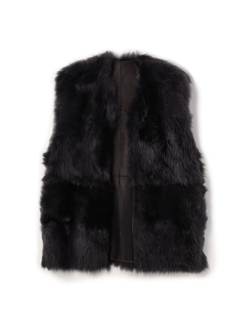 CINQUANTA FUR ジレ TOMORROWLAND BUYING WEAR トゥモローランド トップス より良い・ジレ 薄墨色【貨物輸送無料】[ Fashion]