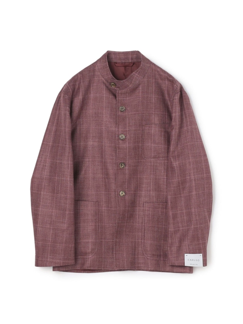 【別注】CARUSO ウールシルクリネン フォレスティエールジャケット TOMORROWLAND BUYING WEAR トゥモローランド ジャケット・アウター ノーカラージャケット ワインレッド【送料無料】[ Fashion]