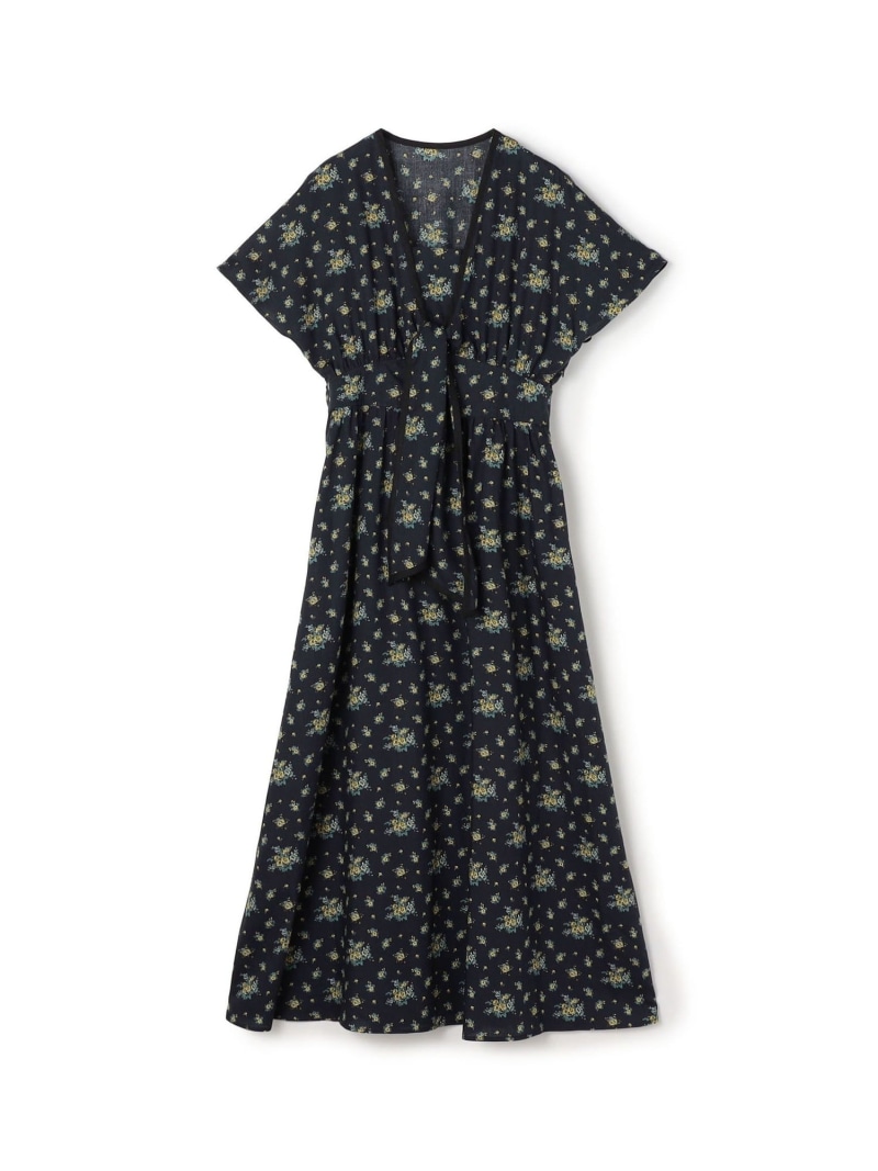 【SALE／30%OFF】レーヨンプリント フロントノットワンピース SOULEIADO トゥモローランド ワンピース・ドレス ワンピース ネイビー【RBA_E】【送料無料】[ Fashion]｜TOMORROWLAND