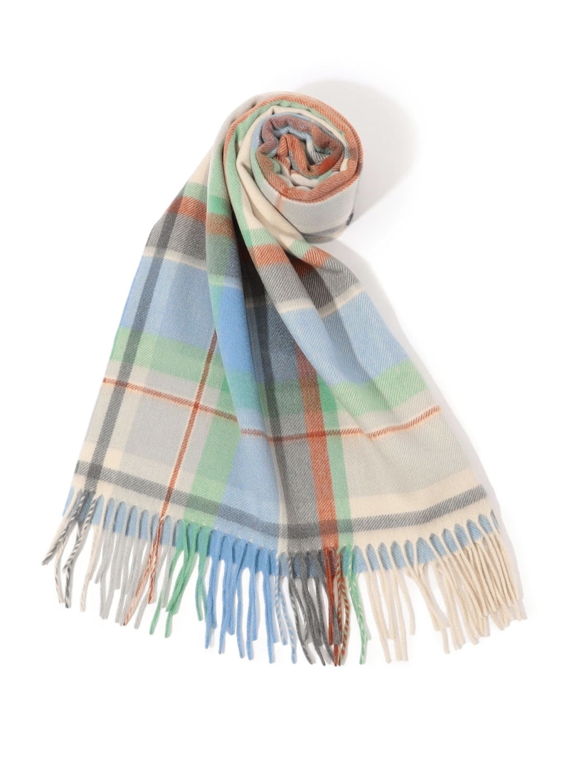 Joshua Ellis Plaid カシミール袈裟 TOMORROWLAND GOODS トゥモローランド 流行り物雑貨 マフラー・ストール・ネックウォーマー 薄墨色【貨物輸送無料】[ Fashion]