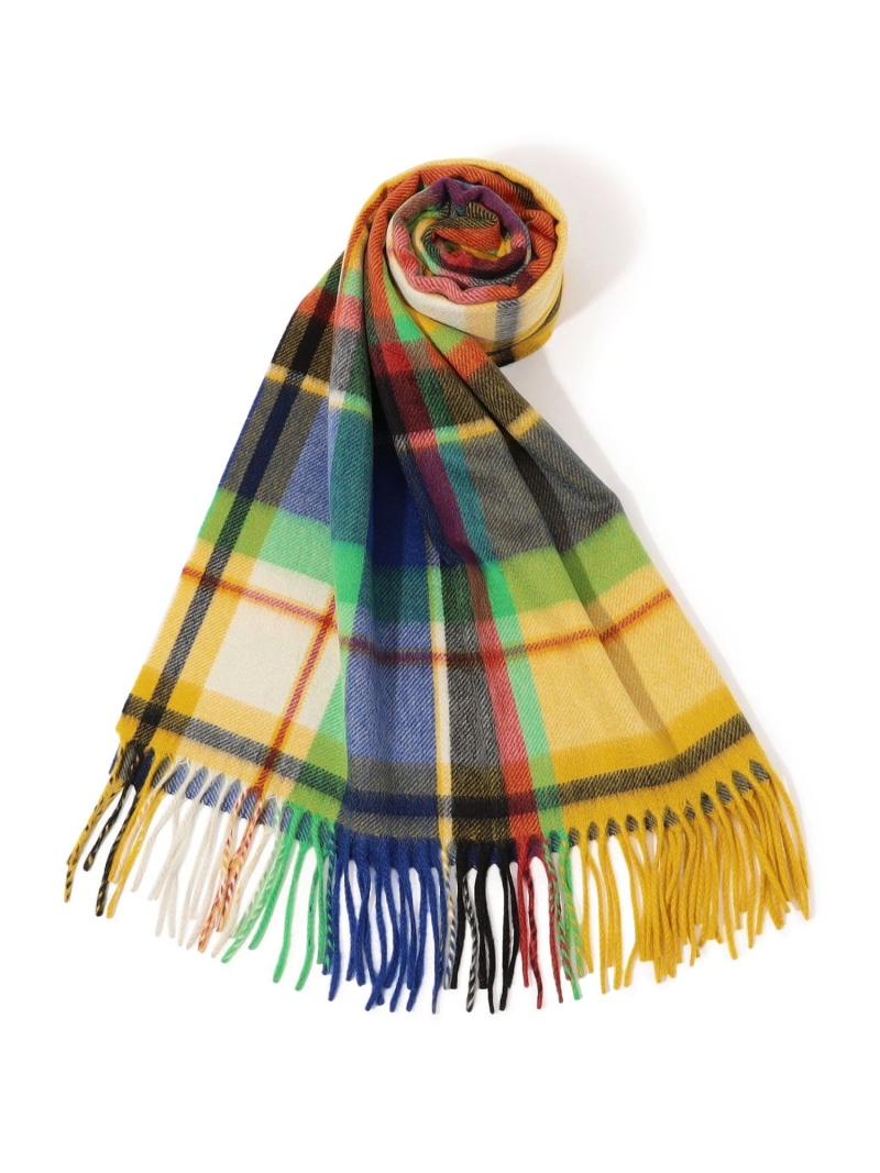 Joshua Ellis Plaid カシミヤストール TOMORROWLAND GOODS トゥモローランド ファッション雑貨 マフラー・ストール・ネックウォーマー イエロー【送料無料】[ Fashion]
