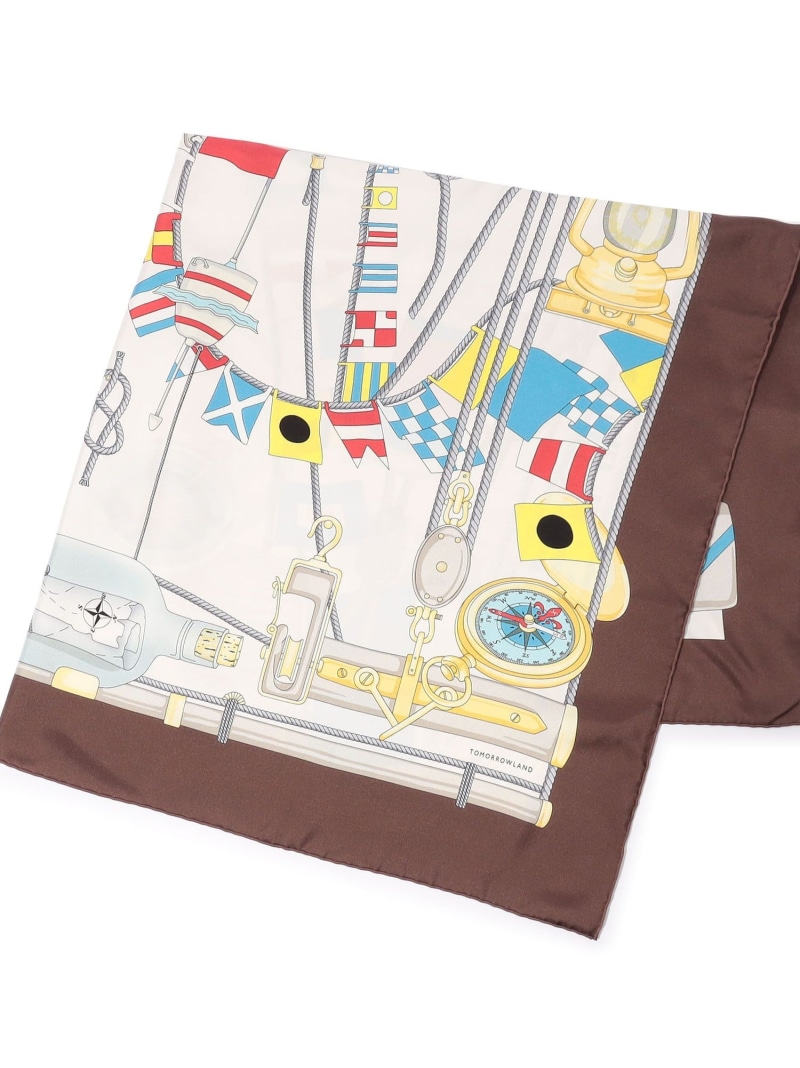 Atelier TOMORROWLAND FLAG シルクスカーフ TOMORROWLAND GOODS トゥモローランド ファッション雑貨 スカーフ・バンダナ ブラウン【送料無料】[ Fashion]