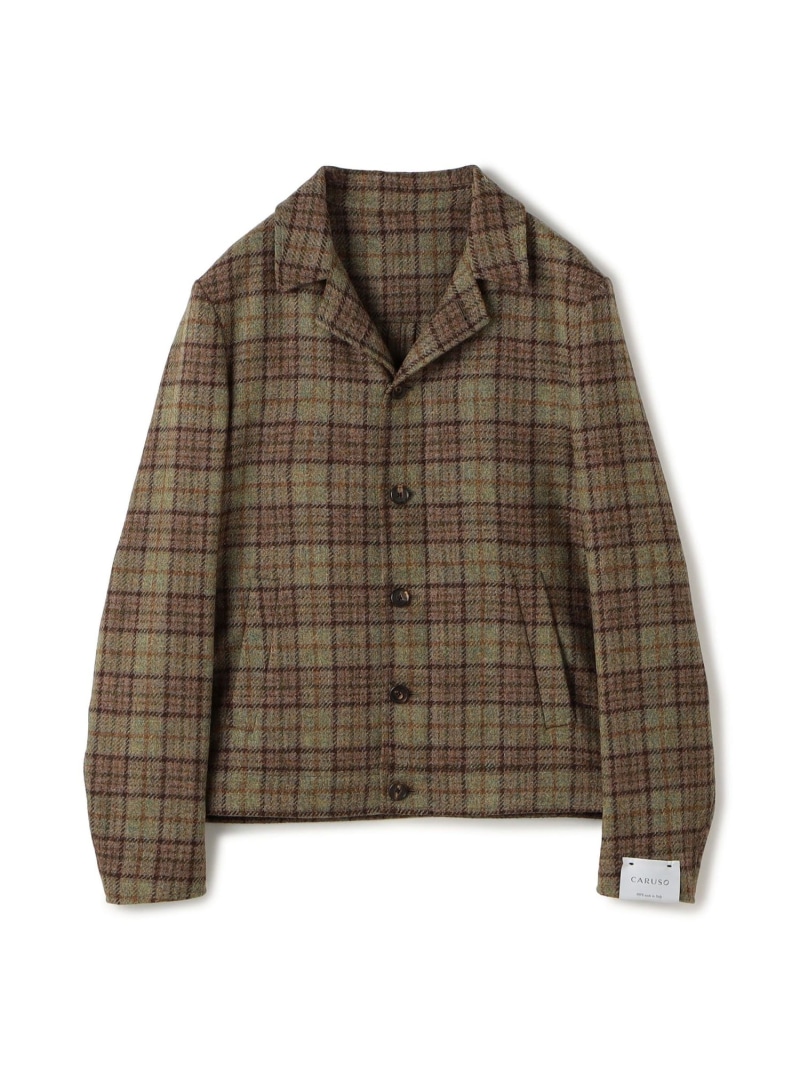 【別注】CARUSO ウールチェック ショートブルゾン TOMORROWLAND BUYING WEAR トゥモローランド ジャケット・アウター ブルゾン・ジャンパー グリーン【送料無料】[ Fashion]