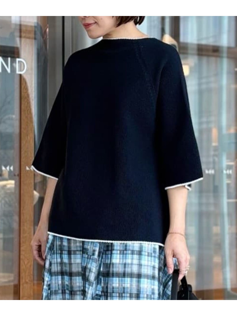 モスステッチ Aラインプルオーバー Ballsey トゥモローランド トップス ニット ネイビー ホワイト ピンク【送料無料】[ Fashion]