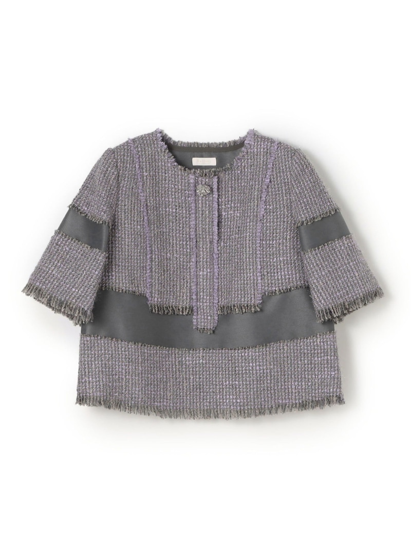 【SALE／40%OFF】ブロッキングツイード ハーフスリーブプルオーバー Ballsey トゥモローランド トップス その他のトップス イエロー パープル【RBA_E】【送料無料】[ Fashion]