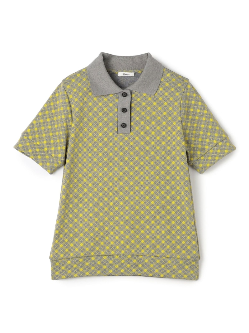 【SALE／30%OFF】コットンモダール フライス プリントポロ EDITION トゥモローランド トップス ポロシャツ イエロー グレー【RBA_E】【送料無料】[ Fashion]｜TOMORROWLAND