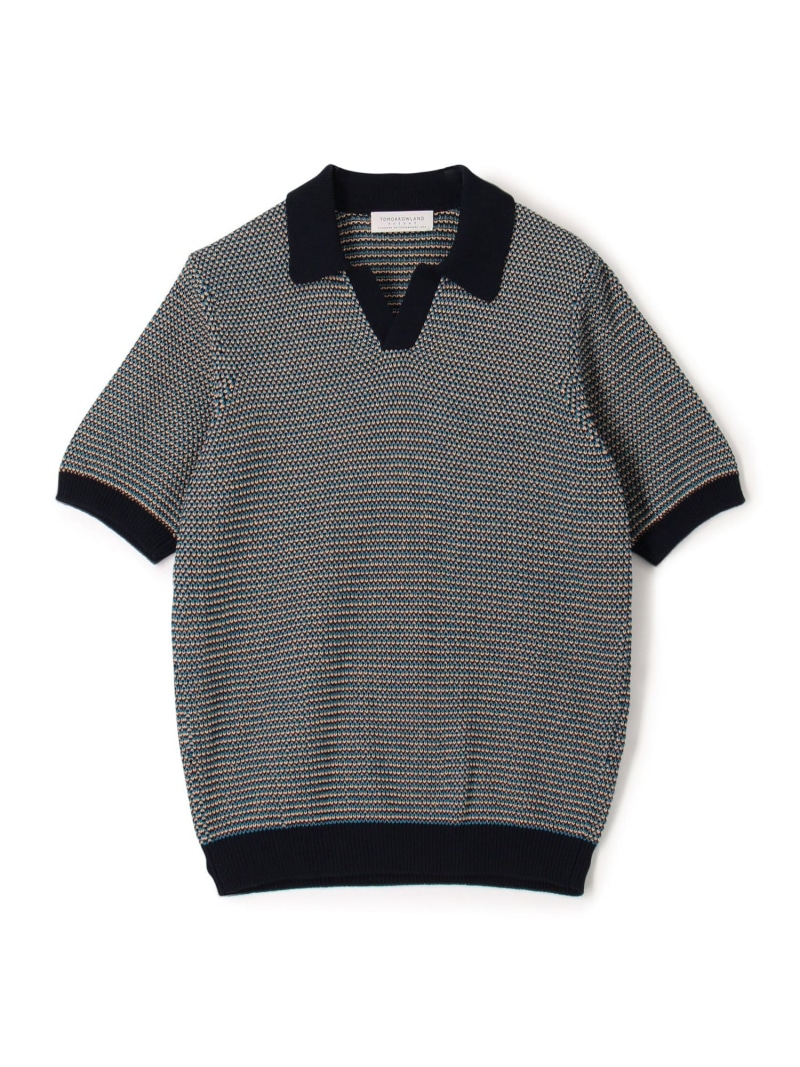 【SALE／30%OFF】TOMORROWLAND Tricot マーセライズコットン ハーフスリーブ プルオーバーニット TOMORROWLAND MEN トゥモローランド トップス ニット ネイビー ブラック【RBA_E】【送料無料】[ Fashion]