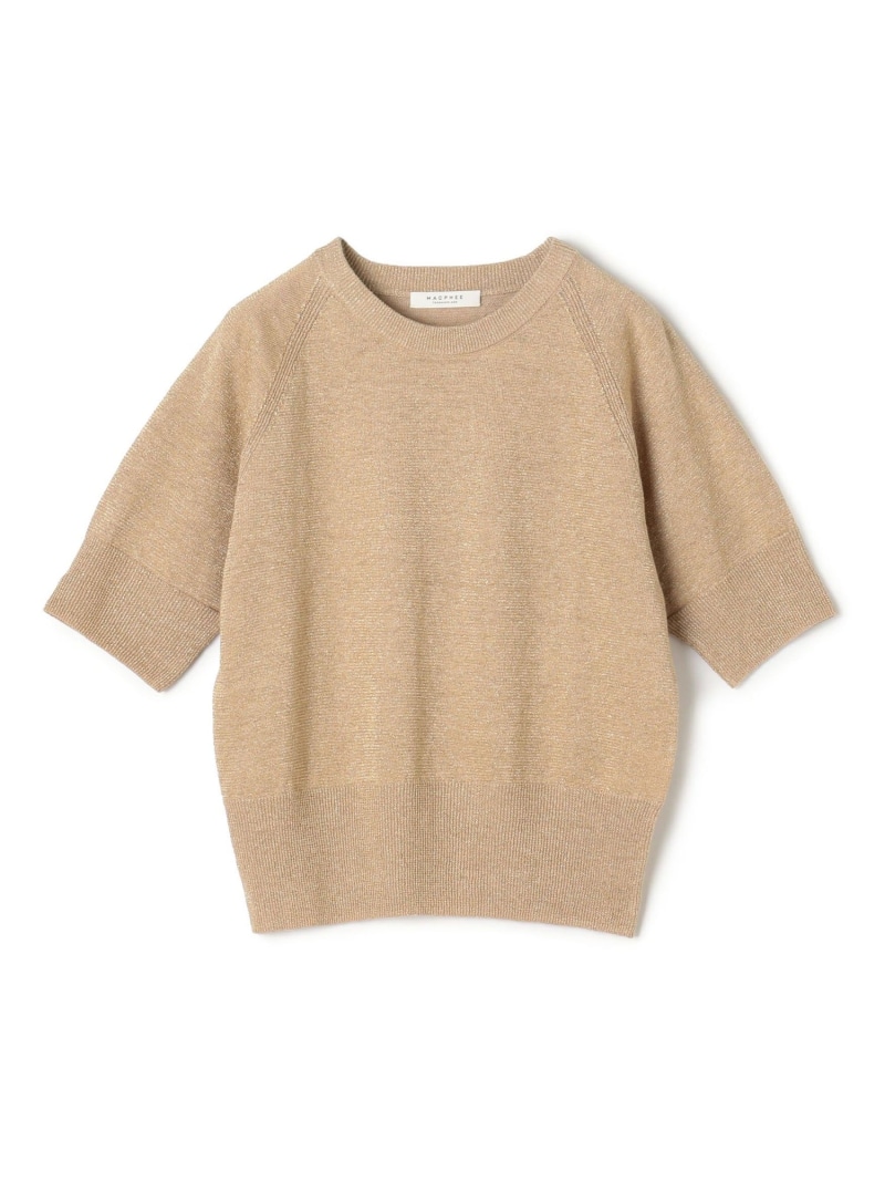 新品 MACPHEE シアーヤーンボーダー フレンチスリーブプルオーバー MACPHEE（マカフィー）の「シアーヤーンボーダー フレンチ