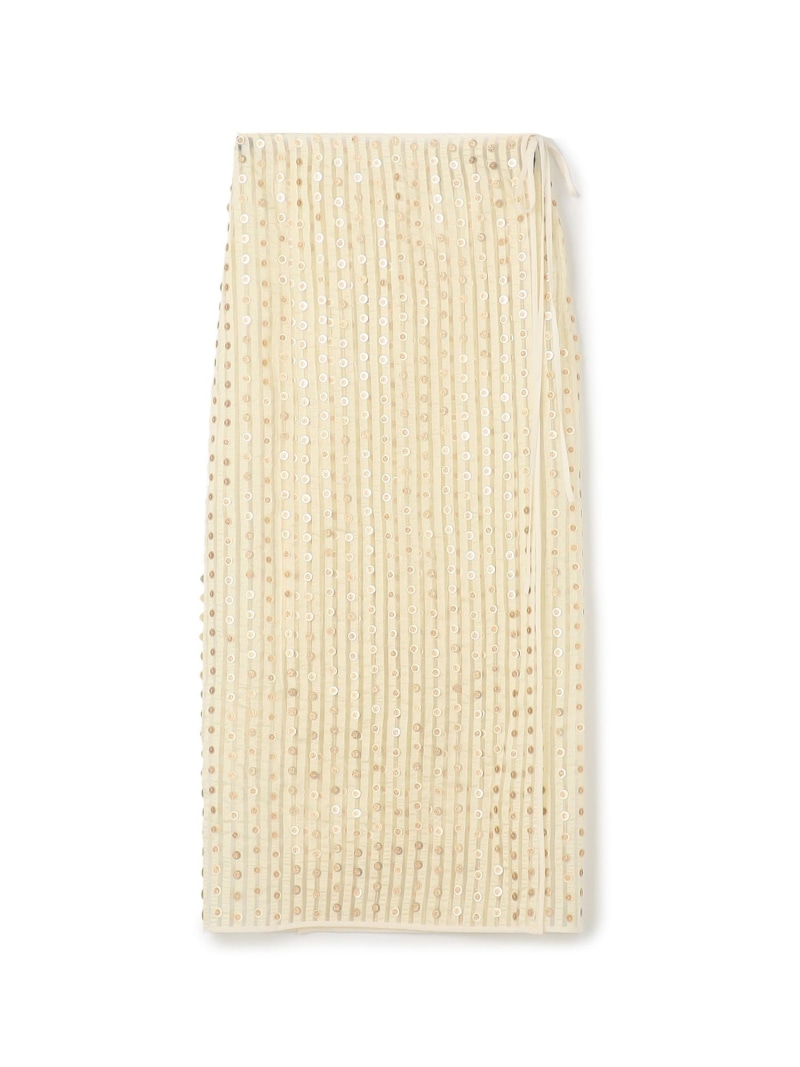 【SALE／40%OFF】ストライプスパンコール ラップミディスカート MACPHEE トゥモローランド スカート ミディアムスカート ホワイト【RBA_E】【送料無料】[ Fashion]