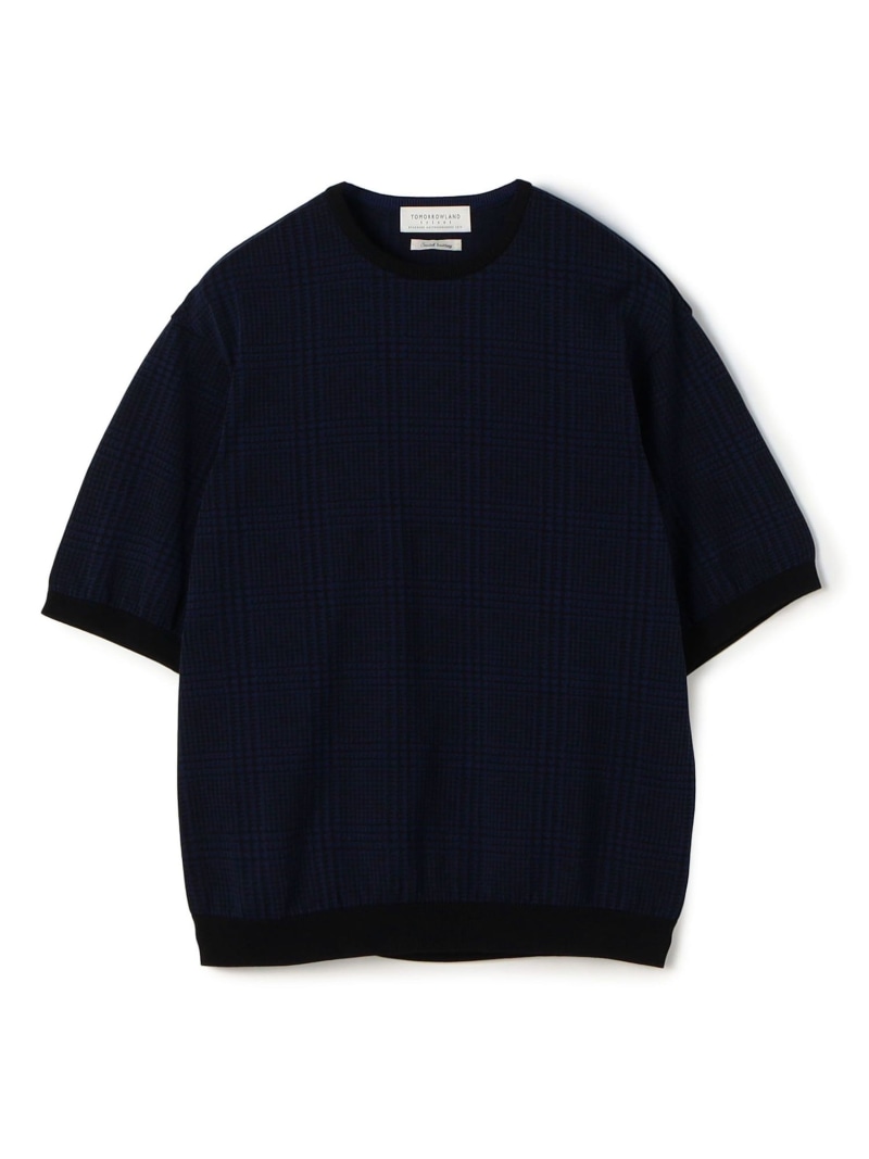 TOMORROWLAND tricot 読み合わせる柄 コットンハーフスリーブ 編み物 TOMORROWLAND MEN トゥモローランド トップス 編み物 米国海軍 薄墨色【貨物輸送無料】[ Fashion] ニット・セーター-メンズファッション-トップス