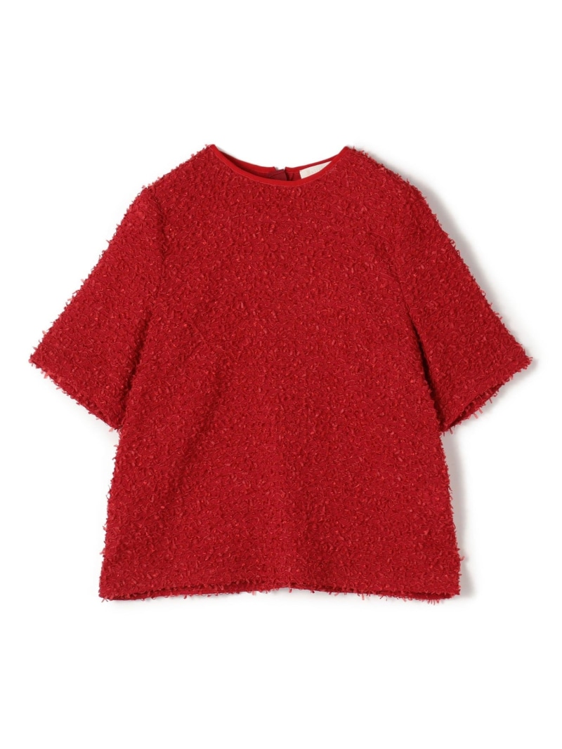 【SALE／30%OFF】ファンシーヤーンツイード ショートTブラウス Ballsey トゥモローランド トップス シャツ・ブラウス レッド ブラック【RBA_E】【送料無料】[ Fashion]