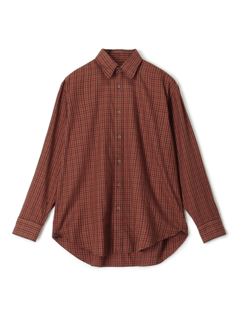 【SALE／45%OFF】ERRICO FORMICOLA コットン ラウンドカラー チェックシャツ TOMORROWLAND BUYING WEAR トゥモローランド トップス シャツ・ブラウス レッド イエロー【RBA_E】【送料無料】[ Fashion]