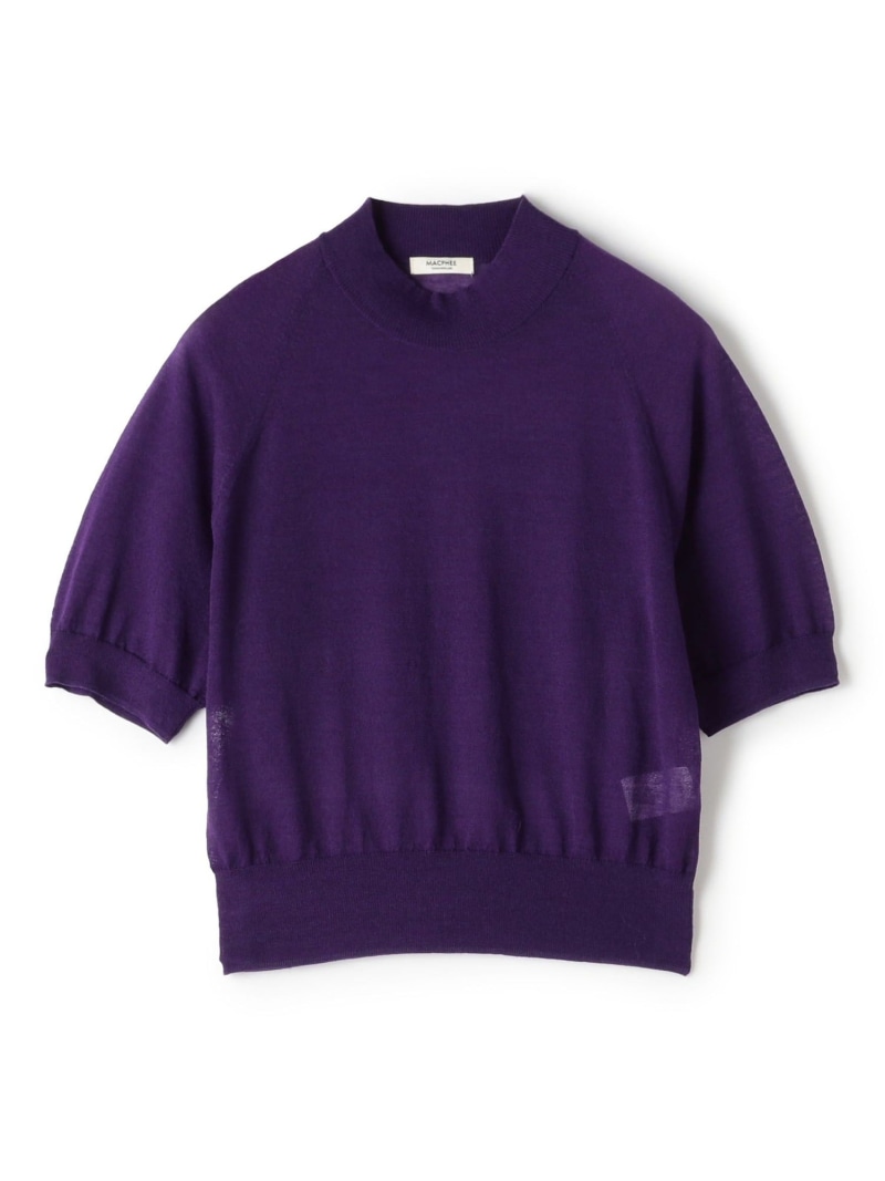 【SALE／40%OFF】シアーウールブレンド ハーフスリーブプルオーバー MACPHEE トゥモローランド トップス 編み物 パープル 米国海軍【RBA_E】【貨物輸送無料】[ Fashion]