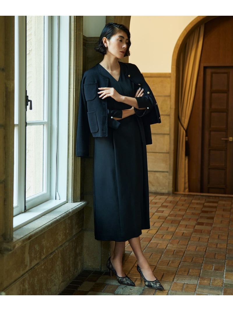 トゥモローランド Ballseyフローラルプリント ネックフリル ワンピース