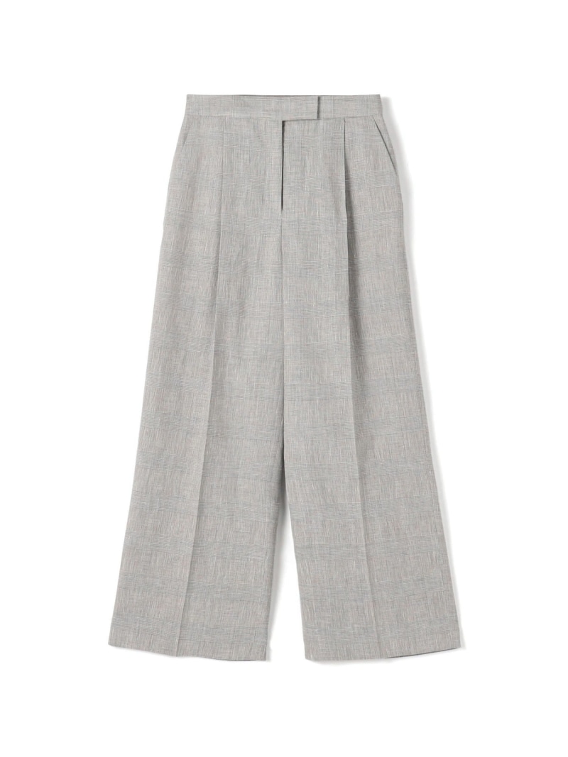 【SALE／40%OFF】サマーグレンチェック タックワイドパンツ TOMORROWLAND collection トゥモローランド パンツ その他のパンツ グレー ベージュ【RBA_E】【送料無料】[ Fashion]