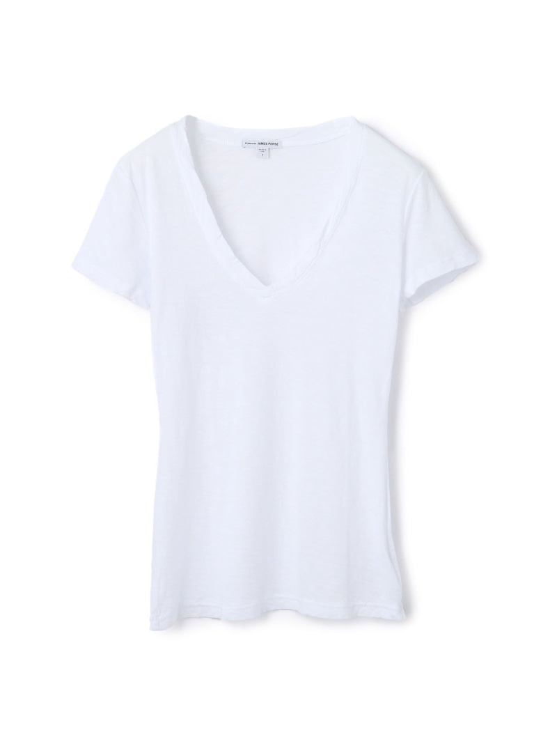スラブジャージー VネックTシャツ WUA3695 JAMES PERSE トゥモローランド トップス カットソー・Tシャツ ホワイト ブラック ネイビー【送料無料】[ Fashion]