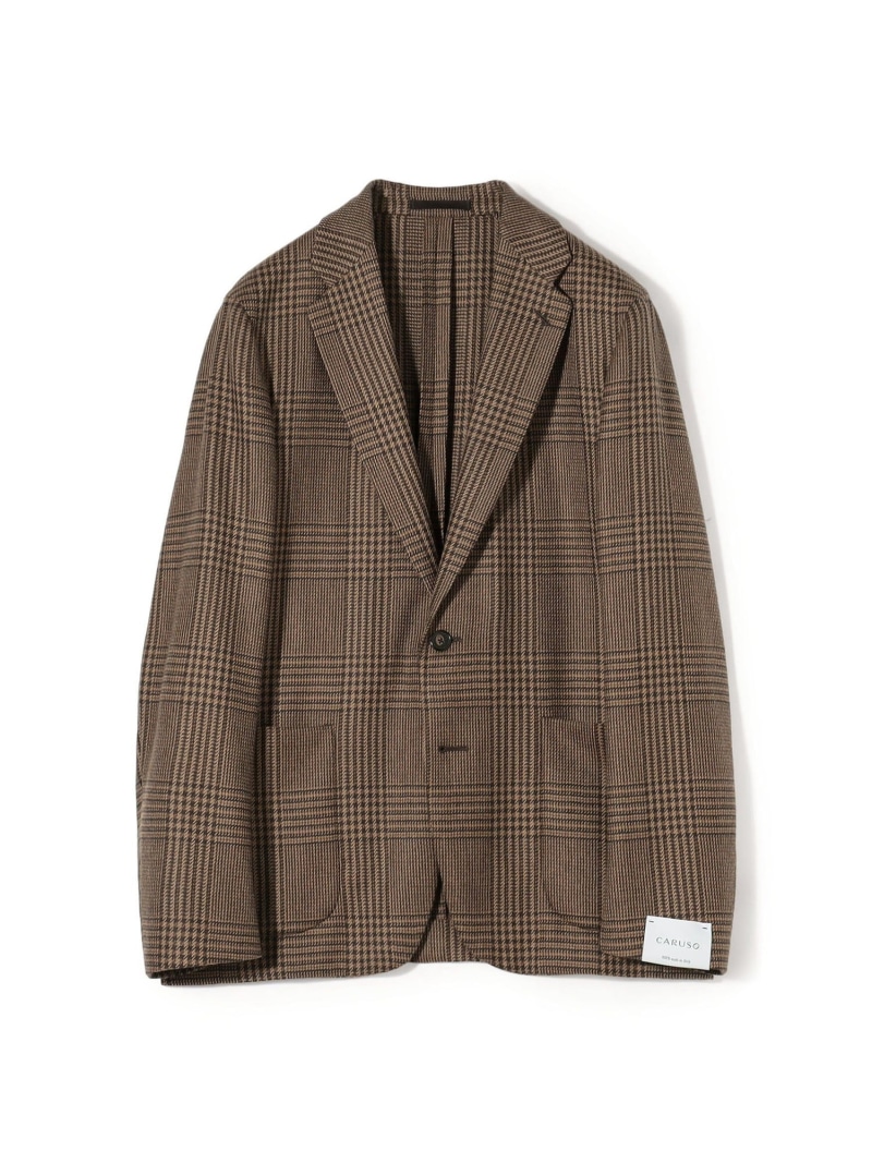 【SALE／50%OFF】CARUSO Butterfly ウールグレンチェック シングルブレステッド2Bジャケット TOMORROWLAND BUYING WEAR トゥモローランド ジャケット・アウター テーラードジャケット・ブレザー ブラウン【RBA_E】【送料無料】[ Fashion]｜TOMORROWLAND