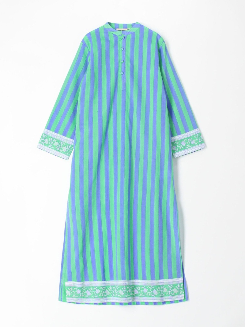 Sz Blockprints 綿織物 ストライプカフタンドレス Tomorrowland Buying Wear トゥモローランド ワンピース 長袖 ワンピース 貨物輸送無料 Rakuten Fashion Effie Europe Com