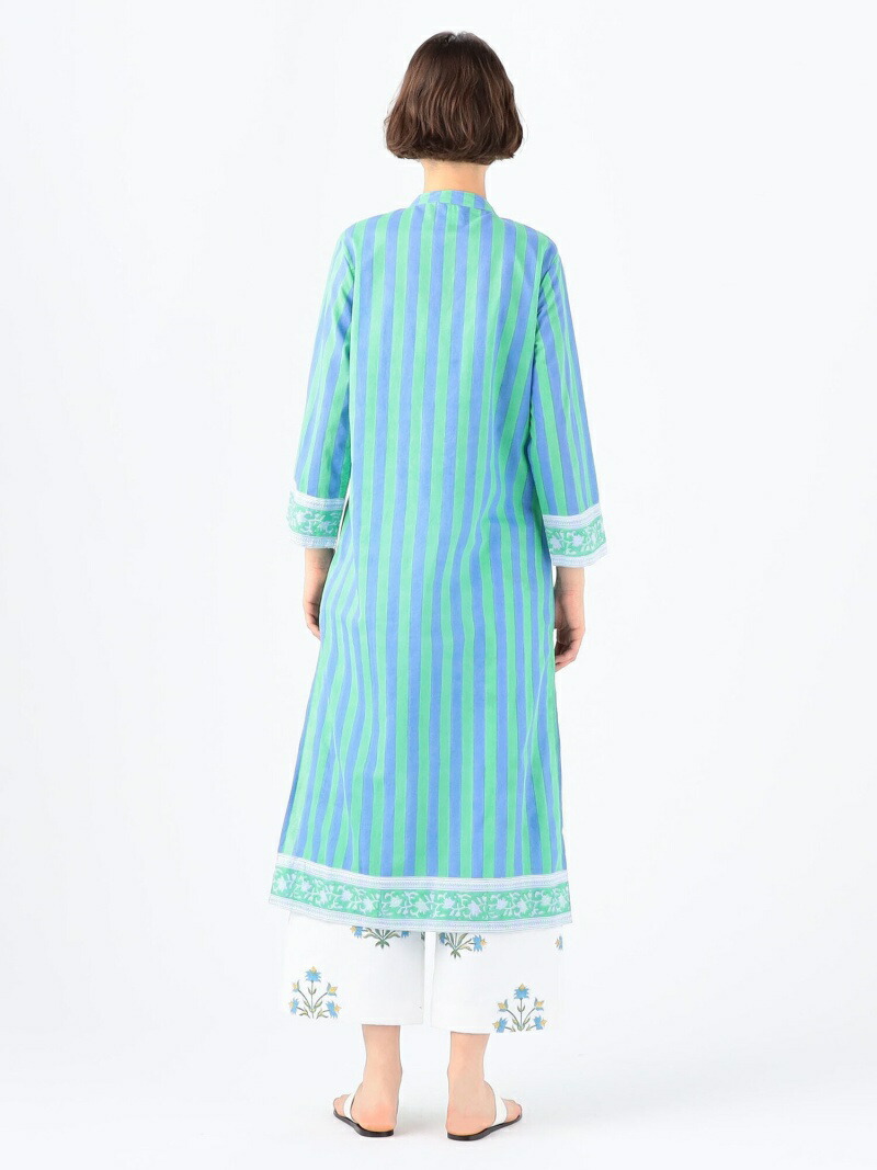 Sz Blockprints 綿織物 ストライプカフタンドレス Tomorrowland Buying Wear トゥモローランド ワンピース 長袖 ワンピース 貨物輸送無料 Rakuten Fashion Effie Europe Com