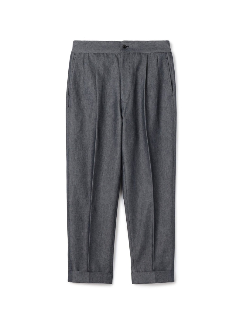 【SALE／40%OFF】コットンカシミヤ バックベルト ペグトップスラックス SONDRIO TOMORROWLAND MEN トゥモローランド パンツ スラックス・ドレスパンツ ホワイト ネイビー【RBA_E】【送料無料】[ Fashion]