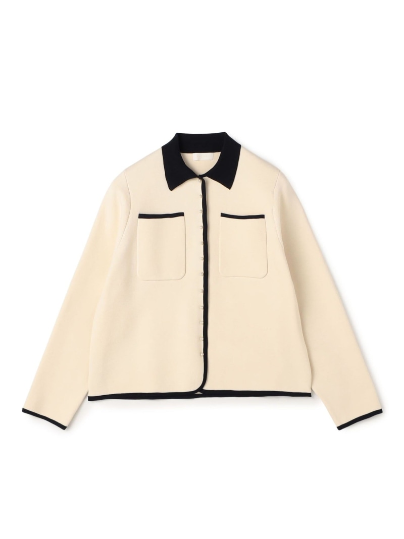 パールコンビ シャツカーディガン Ballsey トゥモローランド トップス ニット ホワイト ネイビー【送料無料】[ Fashion]｜TOMORROWLAND