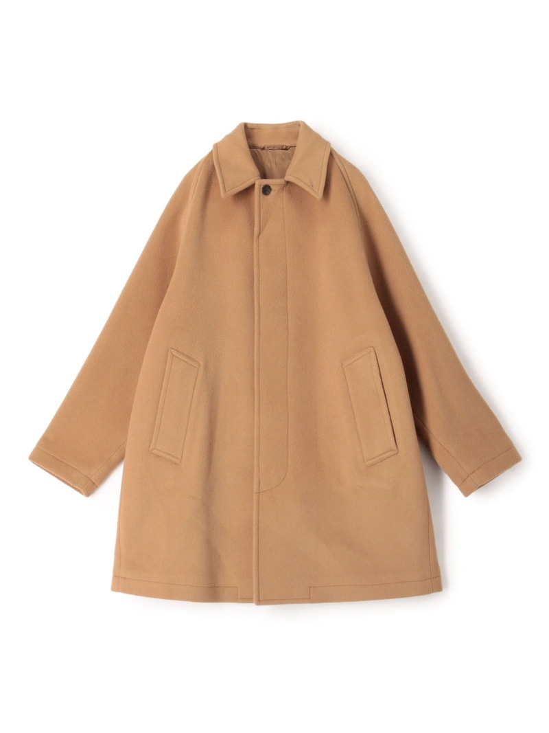 【SALE／58%OFF】SUPER120'Sウール ショートベロア バルカラーコート TOMORROWLAND MEN トゥモローランド ジャケット・アウター ステンカラーコート ブラウン グリーン ネイビー【RBA_E】【送料無料】[ Fashion]｜TOMORROWLAND
