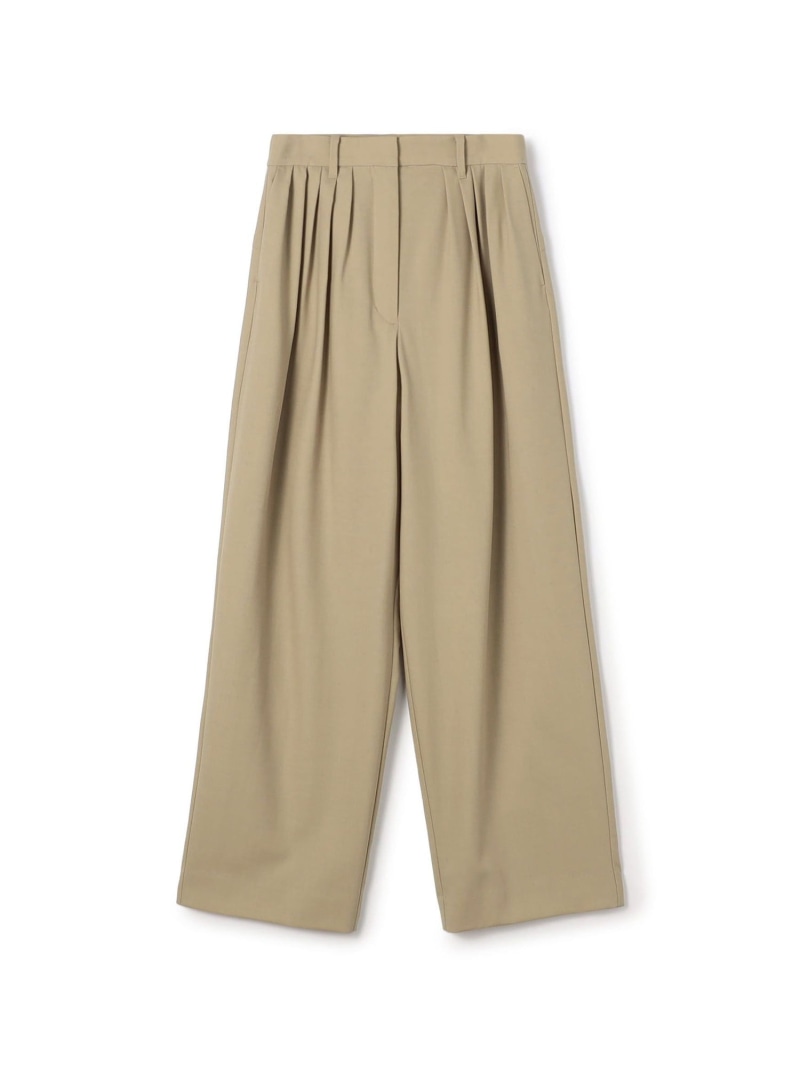 ウールドスキン ワイドタックパンツ BACCA トゥモローランド パンツ スラックス・ドレスパンツ ベージュ ネイビー【送料無料】[ Fashion]｜TOMORROWLAND