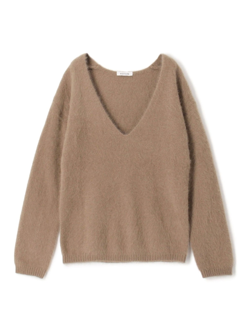 【SALE／40%OFF】フォックスシャギー Vネックニット EDITION トゥモローランド トップス ニット ベージュ ブラック【RBA_E】【送料無料】[ Fashion]