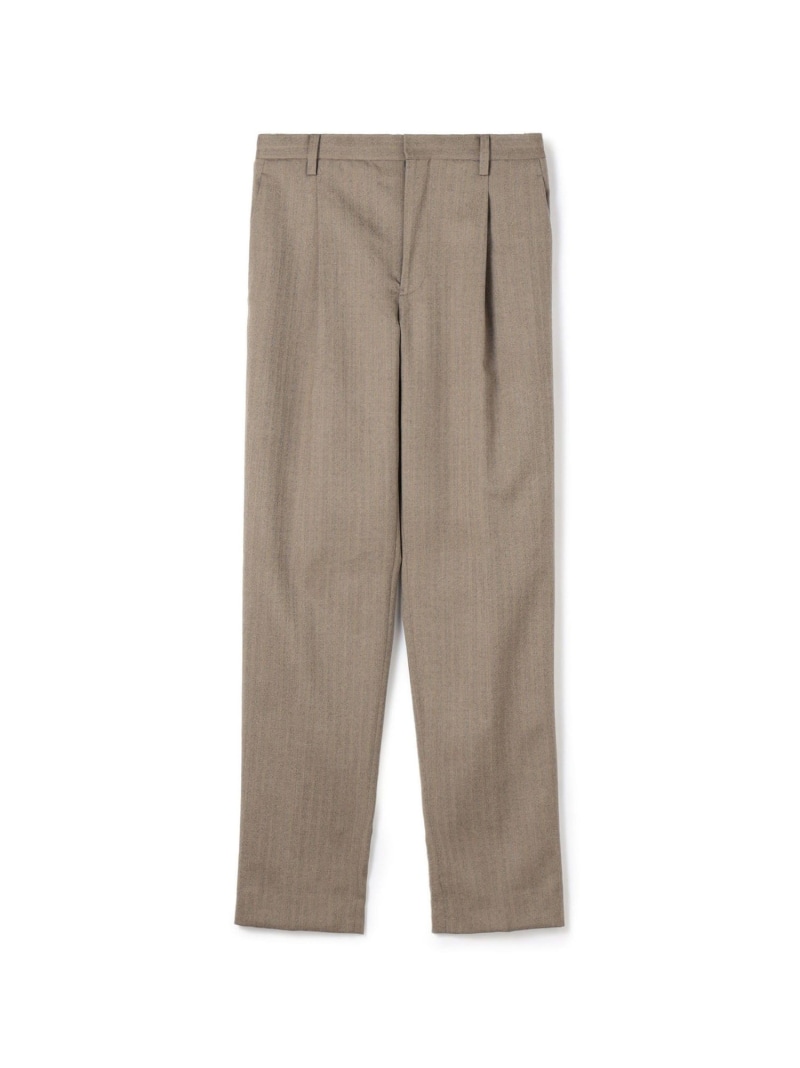 【SALE／30%OFF】ウールヘリンボーン 1プリーツスラックス TOMORROWLAND MEN トゥモローランド パンツ スラックス・ドレスパンツ ブラウン グレー【RBA_E】【送料無料】[ Fashion]