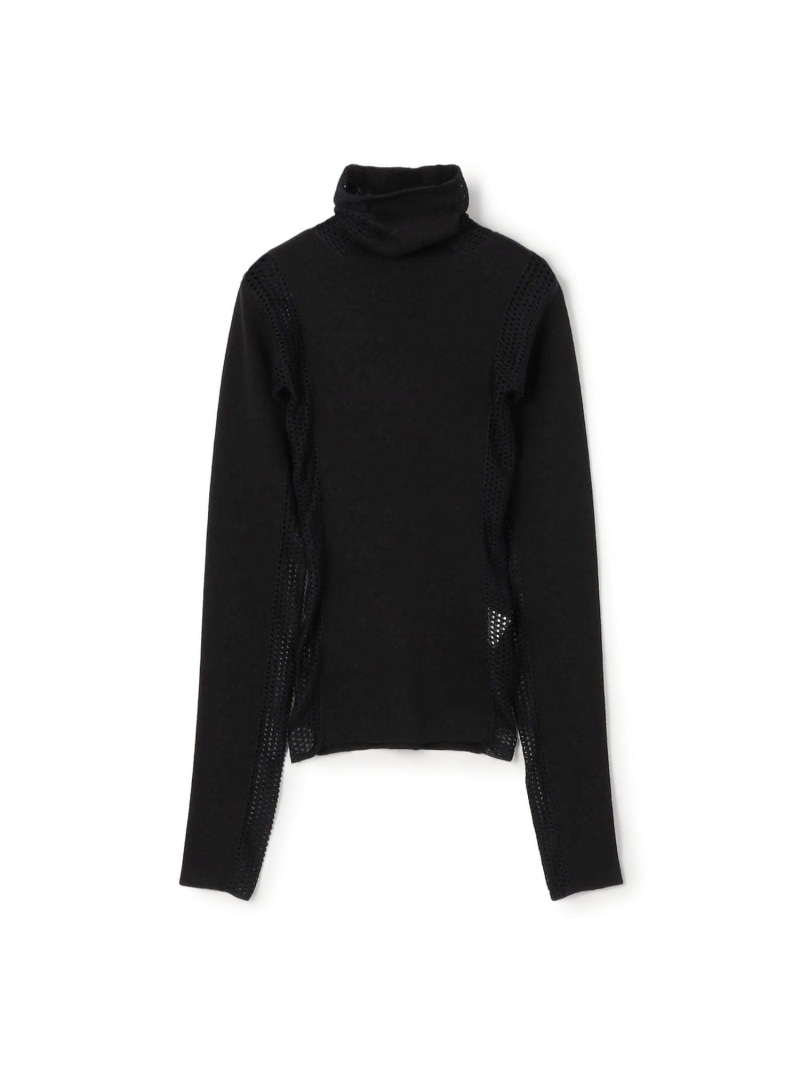 【SALE／70%OFF】diotima Merino Mesh Stripe メッシュコンビ タートルネックニット TOMORROWLAND トゥモローランド トップス ニット ブラック ホワイト【RBA_E】【送料無料】[ Fashion]｜TOMORROWLAND