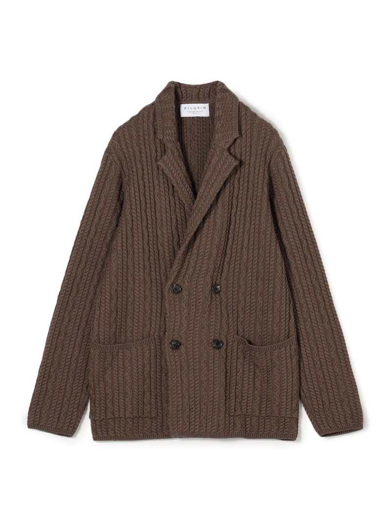 【SALE／50%OFF】ウールケーブルニット ダブル乳ぶさ4B上衣 TOMORROWLAND MEN トゥモローランド トップス 編み物 赤銅色 黒いこと【RBA_E】【貨物輸送無料】[ Fashion]