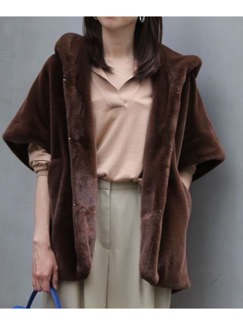 楽天市場】【SALE／40%OFF】スムースファー フーディーポンチョ