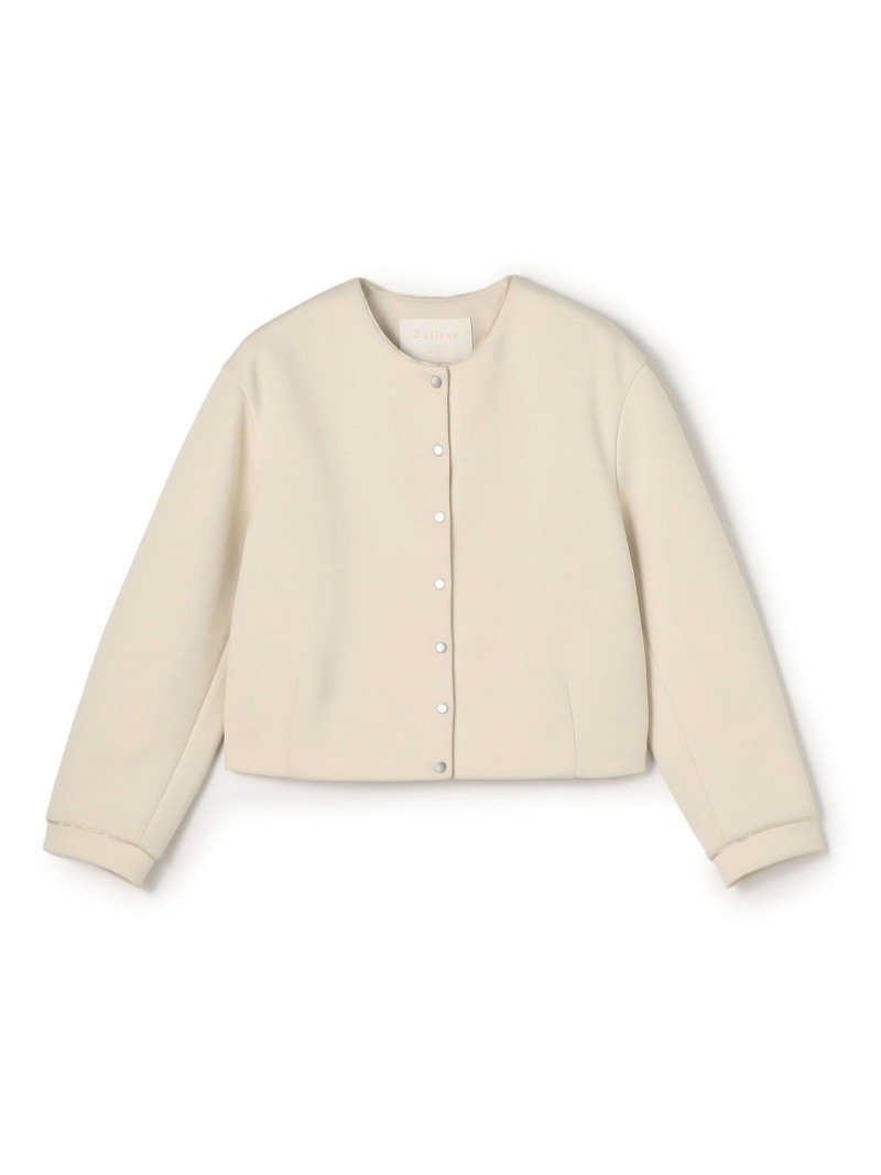 【SALE／40%OFF】リップルダンボール ライトクルーネックジャケット Ballsey トゥモローランド ジャケット・アウター ノーカラージャケット ネイビー ベージュ【RBA_E】【送料無料】[ Fashion]