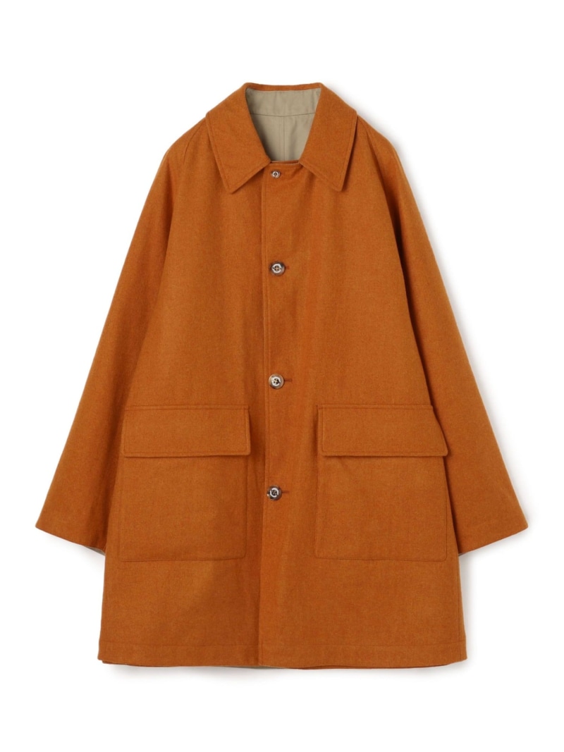 【SALE／40%OFF】【別注】INVERTERE 羊毛綿織物 リバーシブルコート TOMORROWLAND MEN トゥモローランド ジャケット・アウター ステンカラー厚地の外套 赤銅色 オレンジ色 カーキ緑であること【RBA_E】【貨物輸送無料】[ Fashion]
