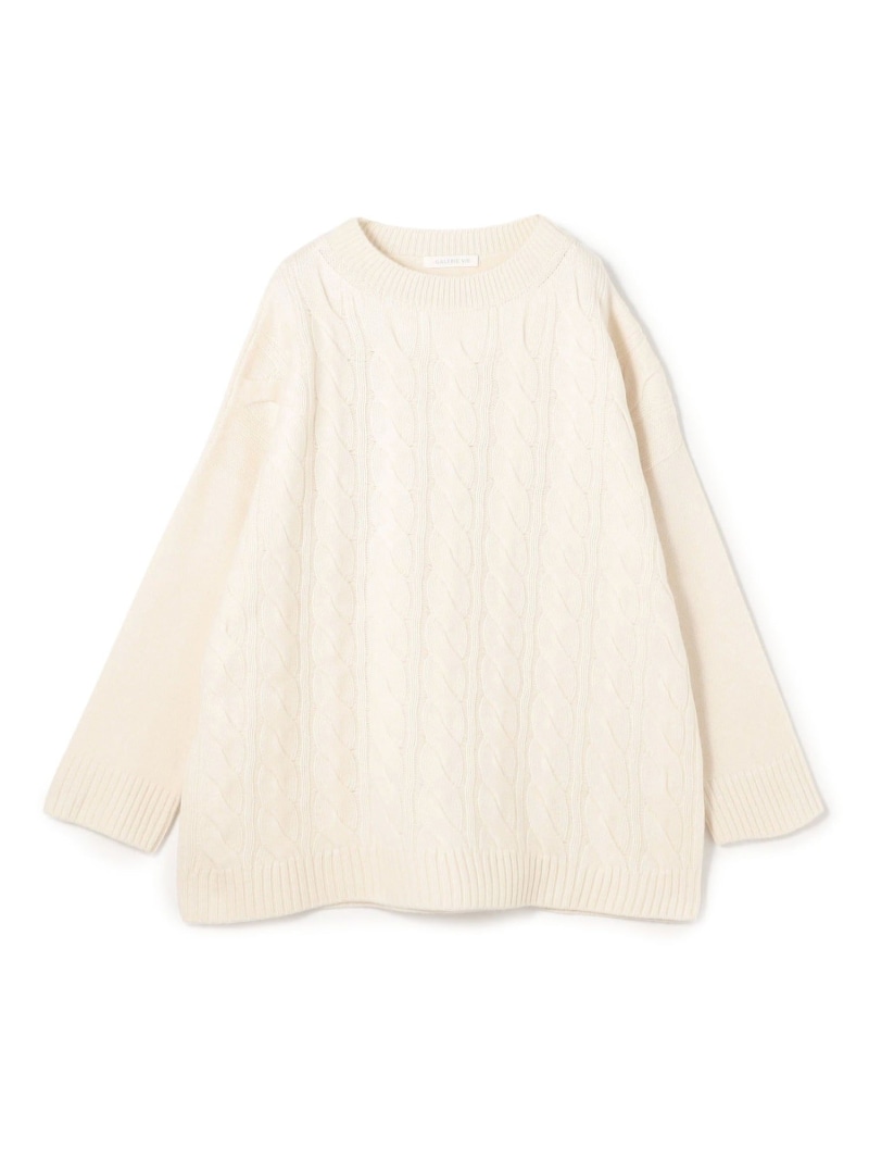 モンゴルカシミヤケーブル クルーネックプルオーバー GALERIE VIE トゥモローランド トップス ニット ホワイト【送料無料】[ Fashion]｜TOMORROWLAND