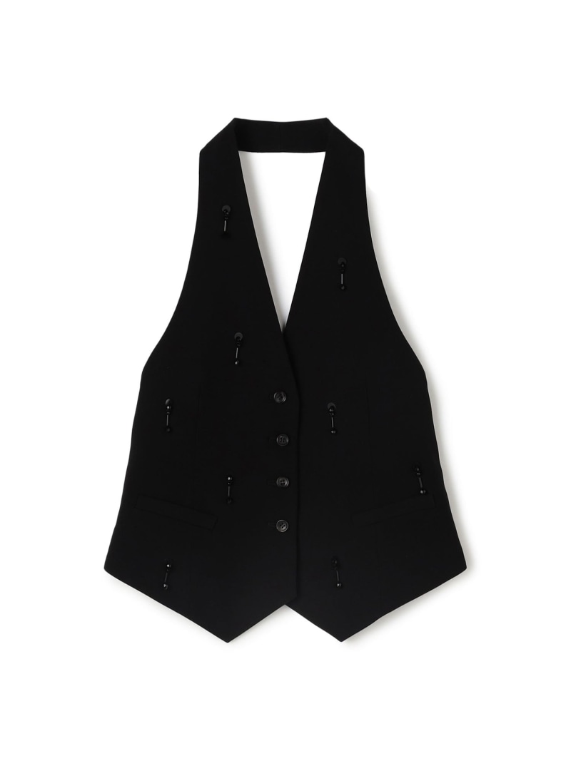 【SALE／50%OFF】ソフトウールオックスフォード ホルターウエストコート DES PRES トゥモローランド トップス ベスト・ジレ ブラック【RBA_E】【送料無料】[ Fashion]