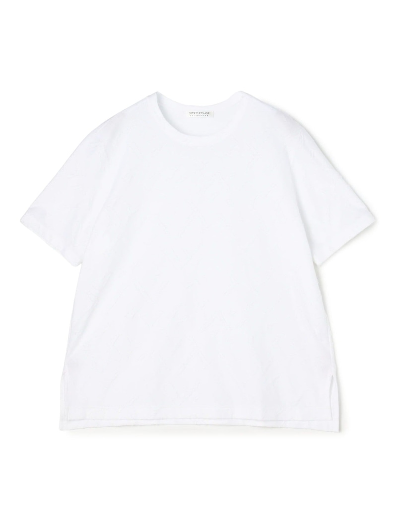 ジオメトリックカットジャージー クルーネックプルオーバー TOMORROWLAND collection トゥモローランド トップス カットソー・Tシャツ ホワイト ブラック【送料無料】[ Fashion]