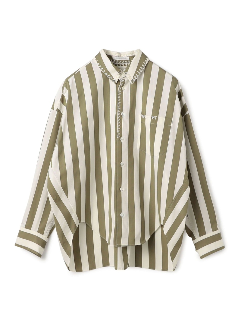パラソルストライプ シェルシルエットシャツ GALERIE VIE トゥモローランド トップス シャツ・ブラウス グリーン【送料無料】[ Fashion]｜TOMORROWLAND