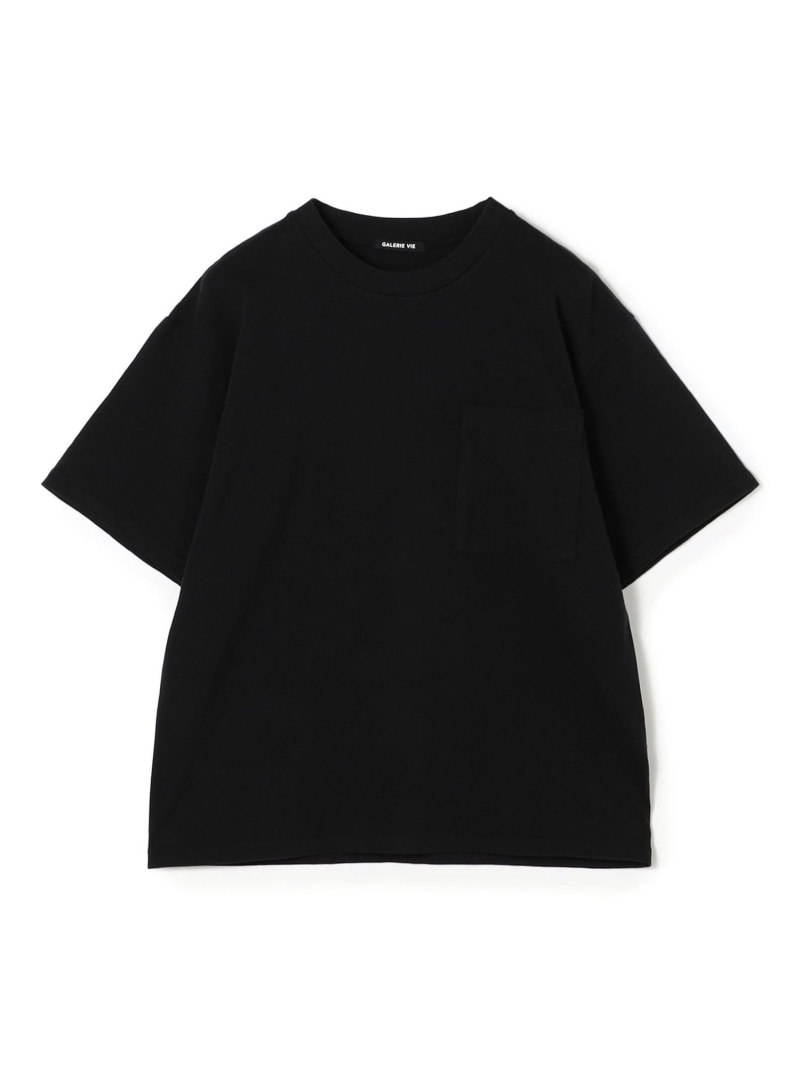 コットン吊り天竺 ハーフスリーブプルオーバー GALERIE VIE トゥモローランド トップス カットソー・Tシャツ ブラック ネイビー ホワイト【送料無料】[ Fashion]