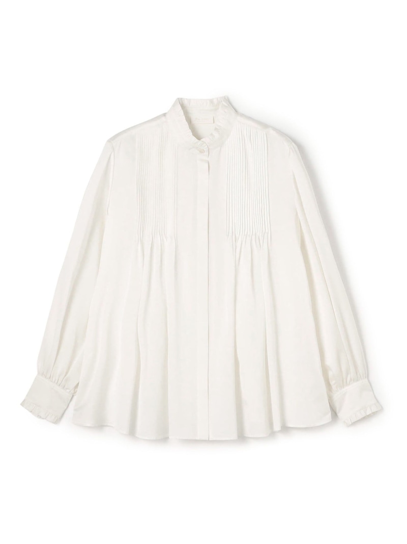 【美品】トゥモローランド✴︎シルキーサテン ビルドネックブラウス　ホワイト シルキーサテン ビルドネックブラウス｜トゥモローランド 公式通販