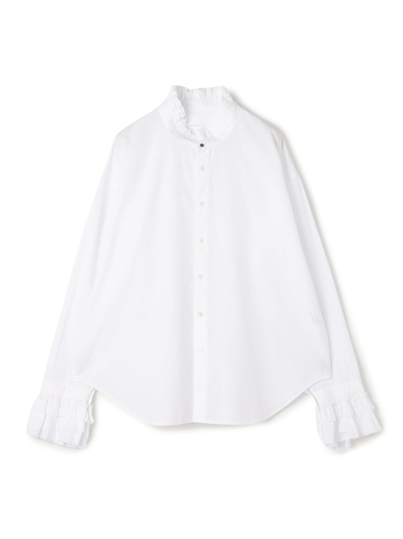 コットン フリルシャツ GALERIE VIE トゥモローランド トップス シャツ・ブラウス ホワイト【送料無料】[ Fashion]