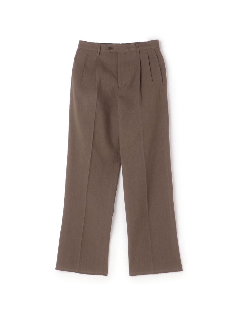 【SALE／50%OFF】ヘンプコットン 2プリーツ ワイドスラックス TOMORROWLAND MEN トゥモローランド パンツ スラックス・ドレスパンツ ブラウン ブラック【RBA_E】【送料無料】[ Fashion]｜TOMORROWLAND