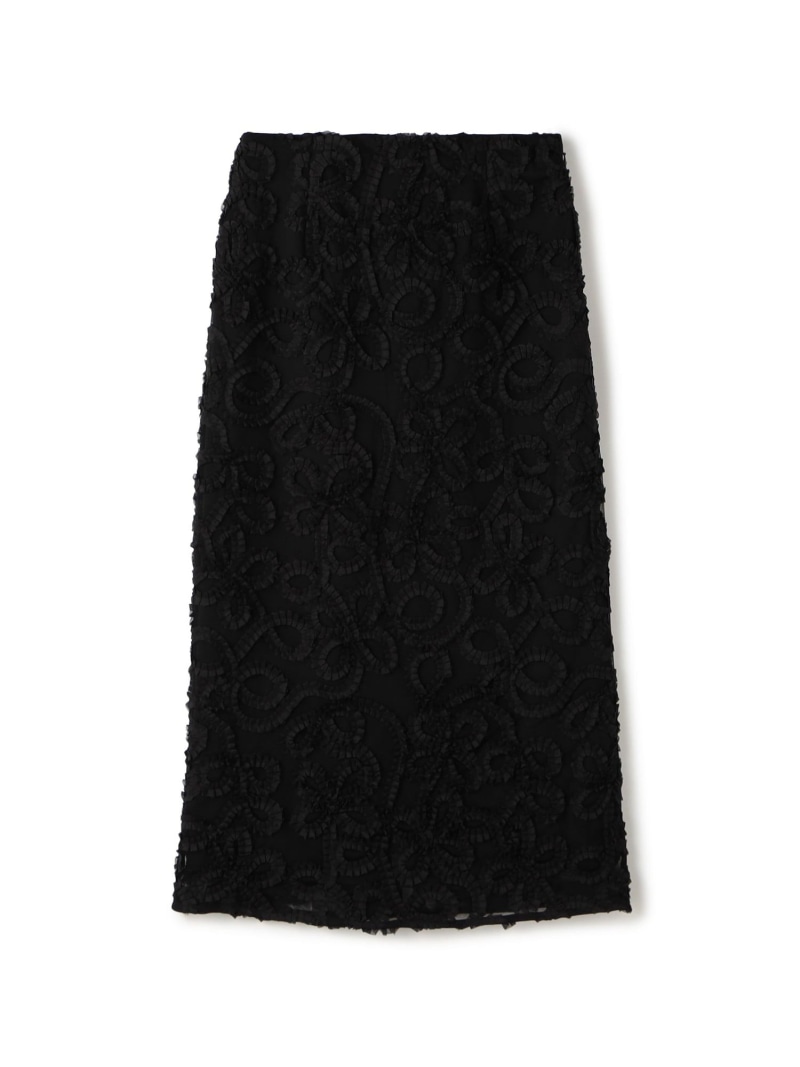 ロゼットチュールエンブロイダリー タイトスカート Ballsey トゥモローランド スカート ロング・マキシスカート ブラック【送料無料】[ Fashion]｜TOMORROWLAND