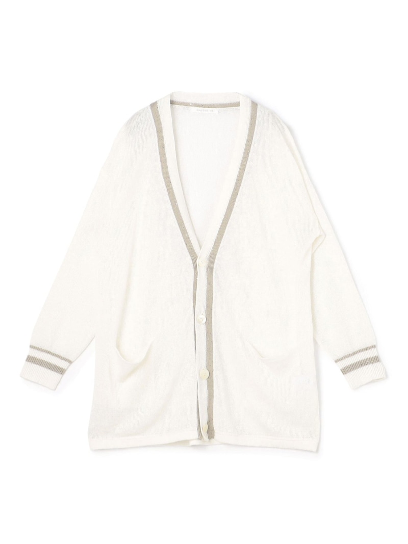 【SALE／30%OFF】リネンコードパイエット Vネックカーディガン GALERIE VIE トゥモローランド トップス カーディガン ホワイト【RBA_E】【送料無料】[ Fashion] 17,494円