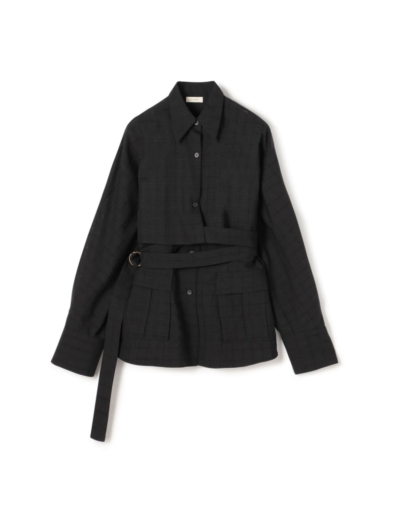 【SALE／60%OFF】アキハチェックウール レイヤードシャツ DES PRES トゥモローランド トップス シャツ・ブラウス ブラック【RBA_E】【送料無料】[ Fashion]
