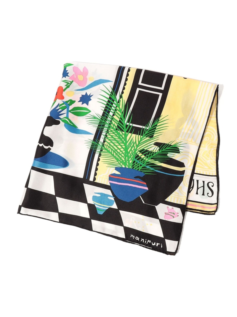 MANIPURI SHANGRI-LA シルクスカーフ TOMORROWLAND GOODS トゥモローランド ファッション雑貨 スカーフ・バンダナ イエロー ピンク【送料無料】[ Fashion]